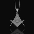 Bild in Galerie-Betrachter laden, Silver Master Mason Pendant - Freemason Symbol with Eye of Providence, Masonic Necklace, Esoteric Jewelry