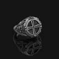 Load image into Gallery viewer, Silver Christian Cross Ring - Religious Gift, Crusader Jewelry, Faith Symbol, Men's Christian Ring
