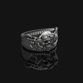 Load image into Gallery viewer, Silver Biker Ring - Skull Jewelry for Motorcycle Lovers, Edgy Men's Ring, Unique Biker Gift