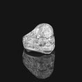 Load image into Gallery viewer, Silver Masonic Skull Ring - Engraved Freemason Jewelry, Gothic Men's Ring, Unique Masonic Gift