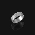 Load image into Gallery viewer, Silver Floral Cross Pattern Band - Elegant Religious Jewelry, Unique Wedding Ring, Faith Symbol, Gift for Her