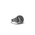 Load image into Gallery viewer, Silver St. George and the Dragon Ring - Medieval Knight Jewelry, Christian Symbol, Unique Men's Ring, Heroic Gift