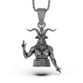 Load image into Gallery viewer, Silver Baphomet Pendant - Gothic Occult Necklace, Satanic Symbol Jewelry, Esoteric Charm, Witchcraft Gift