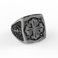 Load image into Gallery viewer, Silver Cross Ring - Crusader Cross Jewelry, Christian Symbol Ring, Religious Gift, Faith-Based Accessory