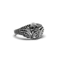 Load image into Gallery viewer, Silver Gothic Skull Ring - Edgy Biker Jewelry, Motorcyclist Gift, Bold Skull Ring for Men