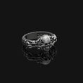 Load image into Gallery viewer, Silver Skull with Vines Ring - Gothic Jewelry, Edgy Men's Ring, Unique Biker Gift