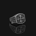 Load image into Gallery viewer, Silver Baroque Pattern Cross Ring - Christian Jewelry, Elegant Faith Symbol, Unique Religious Gift