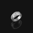Load image into Gallery viewer, Silver Illuminati Band Ring - New World Order Jewelry, Gothic Men's Ring, Unique Occult Gift, Secret Society Symbol