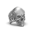 Bild in Galerie-Betrachter laden, Silver Bones and Skull Ring - Gothic Jewelry, Edgy Men's Ring, Unique Skeleton Design, Bold Biker Gift