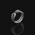 Load image into Gallery viewer, Silver Adjustable Snake Band Ring - Elegant Serpent Jewelry, Unique Adjustable Ring, Symbolic Gift for Her
