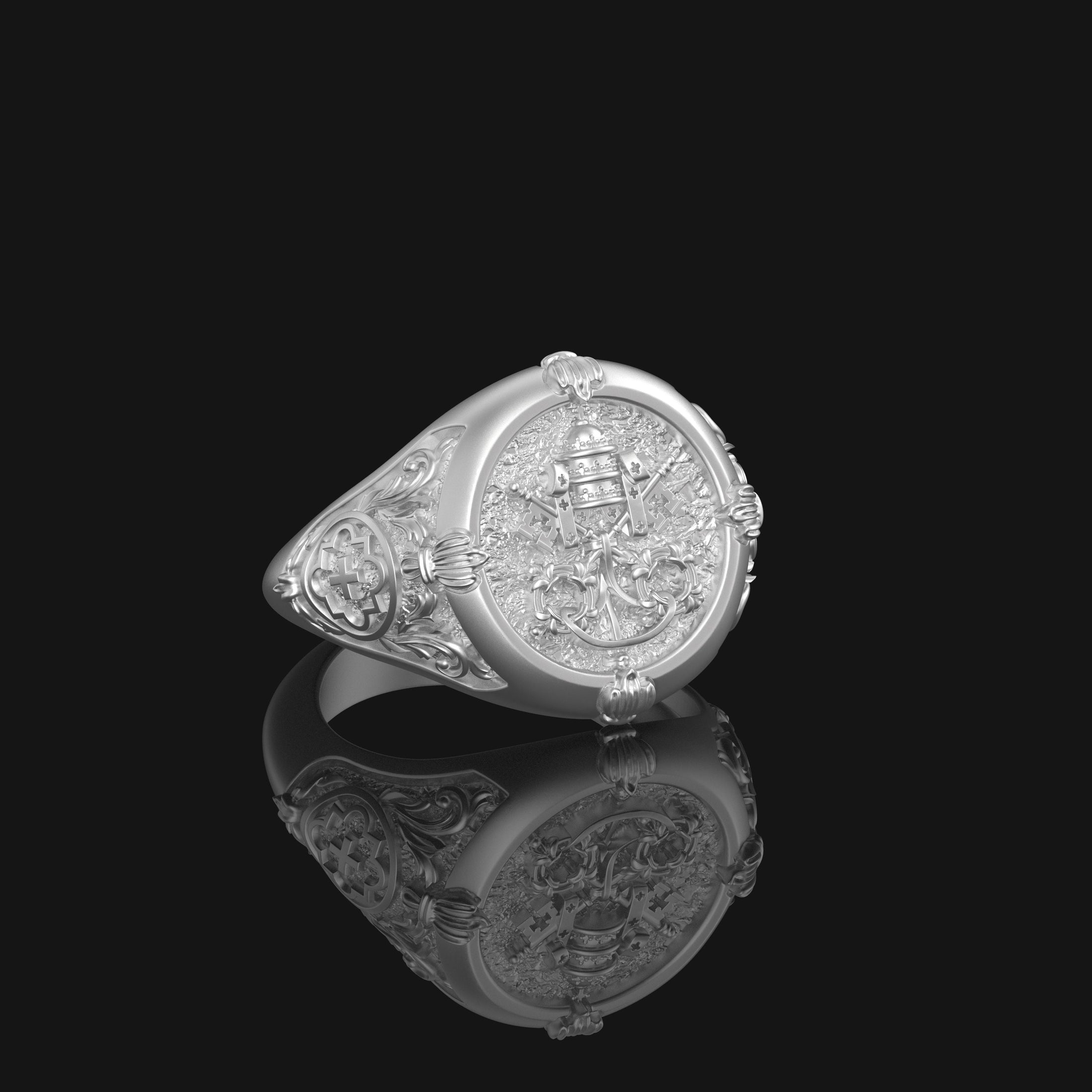 Silver Saint Peter Ring - Keys of Heaven Jewelry, Christian Symbol, Unique Religious Gift, Faith-Inspired Ring