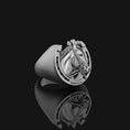 Load image into Gallery viewer, Silver Horseshoe Ring - Cowboy Jewelry, Equestrian Ring, Lucky Western Symbol, Unique Gift for Horse Lovers