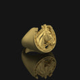Load image into Gallery viewer, Silver Horseshoe Ring - Cowboy Jewelry, Equestrian Ring, Lucky Western Symbol, Unique Gift for Horse Lovers