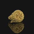 Load image into Gallery viewer, Silver APXΩ Ring - Byzantine Christian Chevalier, Alpha and Omega Jewelry, Unique Religious Gift