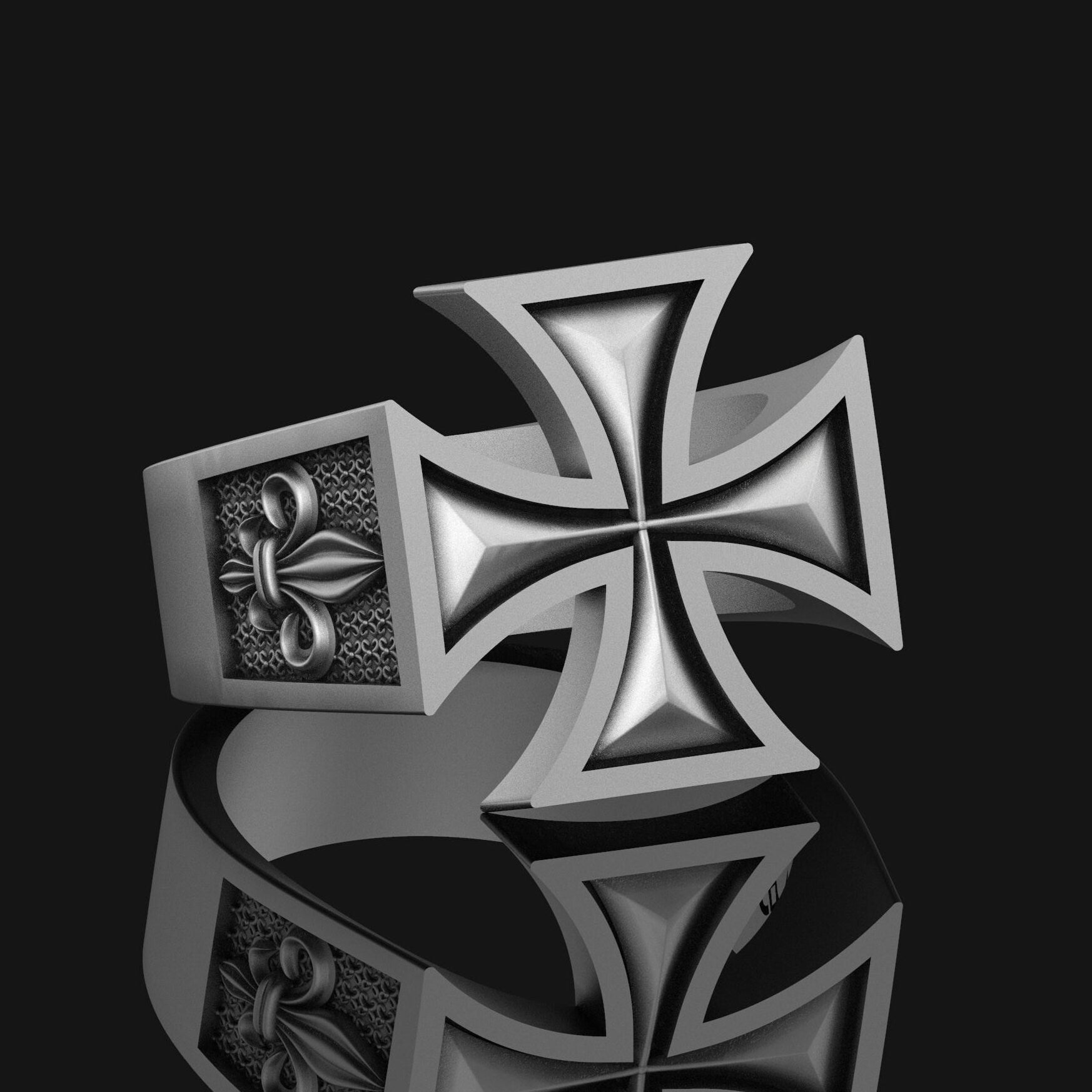Silver Cross Ring - Elegant Christian Jewelry, Faith Symbol, Unique Religious Gift, Stylish Faith Ring