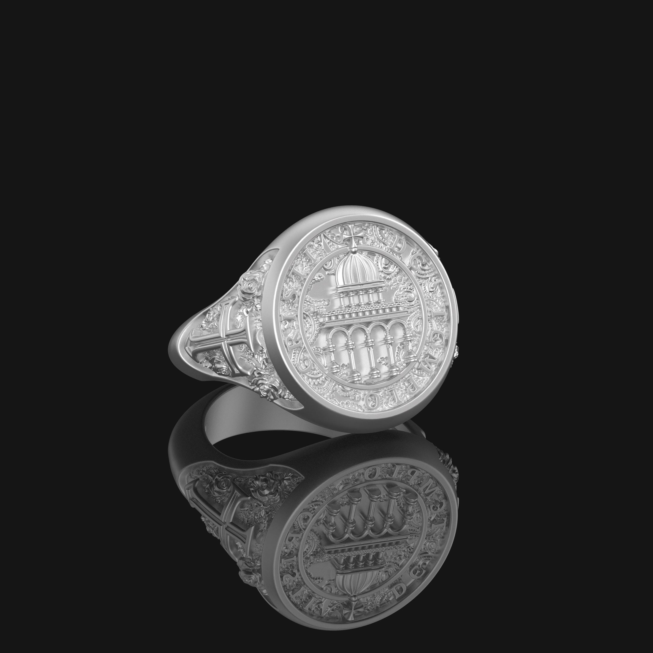 Silver Cristi de Templo Ring - Seal of the Grand Master, Knights Templar Jewelry, Christ of the Temple, Unique Religious Gift