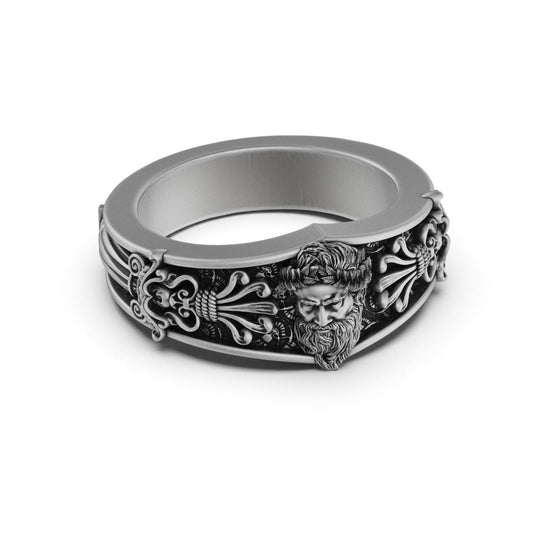 Sterling Silver Zeus Inscribed Band - Engravable Ring, Greek/Roman God of Thunder, Jupiter Jewelry