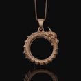 Load image into Gallery viewer, Silver Ouroboros Necklace - Dragon Jewelry, Tail-Devourer Symbol, Cosmic Eternity Birth and Death Gift