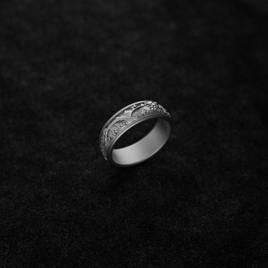 Sterling Silver Tree Roots Band - Nature-Inspired Ring, Personalized Engraving Inside, Unique Gift for Him or Her