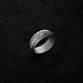 Load image into Gallery viewer, Silver Floral Pattern Band - Engravable Ring for Women, Elegant Nature-Inspired Jewelry, Personalized Gift