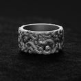 Load image into Gallery viewer, Silver Dragon in Clouds Band Ring - Asian Serpent Dragon Jewelry, Unique Nature-Inspired Ring for Men & Women