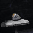 Load image into Gallery viewer, Silver Skull Ring with Cross - Gothic Jewelry, Memento Mori Ring, Unique Gift for Him or Her, Symbolic Gothic Accessory