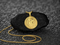 Load image into Gallery viewer, Gold-plated saint medal, traditional exorcism symbol.