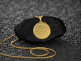 Load image into Gallery viewer, Gold-plated saint medal, traditional exorcism symbol.