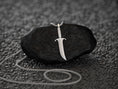 Load image into Gallery viewer, Rhodium-plated dagger pendant, sharp fantasy design.
