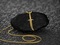 Load image into Gallery viewer, Gold-plated Astarion’s dagger necklace, bold RPG accessory.