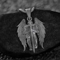 Bild in Galerie-Betrachter laden, 925 sterling silver Archangel Protection pendant, detailed and bold.