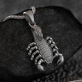 Load image into Gallery viewer, 925 sterling silver Armored Scorpion necklace, powerful design.
