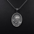 Load image into Gallery viewer, Detailed religious medal featuring Saint Padre Pio in silver finish