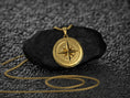 Bild in Galerie-Betrachter laden, Gold plated custom compass rose pendant necklace for men and women