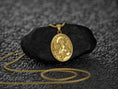 Bild in Galerie-Betrachter laden, Saint James Pendant Necklace • Shield Shaped Christian Jewelry • Patron Saint of Pilgrims • Religious Men Gift