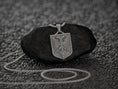Bild in Galerie-Betrachter laden, Front view of oxidized Arnavut eagle pendant for patriotic jewelry lovers,