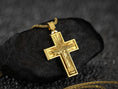 Bild in Galerie-Betrachter laden, Gold plated Sacred Heart Jesus necklace with polished cross,