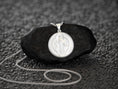 Load image into Gallery viewer, Rhodium-plated St. Benedict charm, polished and powerful.