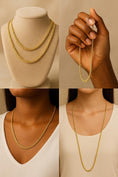 Bild in Galerie-Betrachter laden, 14K Gold Spiga Chain Necklace – Solid Gold Wheat Chain for Men & Women
