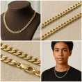 Bild in Galerie-Betrachter laden, 14K Gold Beveled Gourmet Chain – Curb Link Necklace for Men & Women