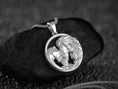 Load image into Gallery viewer, Rhodium plated lion and lioness necklace,