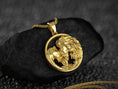 Load image into Gallery viewer, Gold plated love couple pendant lion theme,
