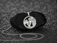 Load image into Gallery viewer, Rhodium plated lion and lioness necklace,