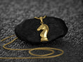 Load image into Gallery viewer, Gold plated chess knight head necklace,