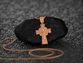 Bild in Galerie-Betrachter laden, Rose gold cross necklace with Orthodox icon art,
