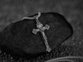 Bild in Galerie-Betrachter laden, Silver crucifix necklace with Jesus figure and INRI,