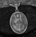 Bild in Galerie-Betrachter laden, 925 sterling silver oval Archangel Protection pendant, detailed.