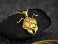 Load image into Gallery viewer, Gold-plated bee face pendant, warm and elegant.