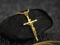 Bild in Galerie-Betrachter laden, Gold-plated crucifix pendant, bold and traditional design.