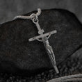 Bild in Galerie-Betrachter laden, 925 sterling silver crucifix pendant, detailed Jesus figure.